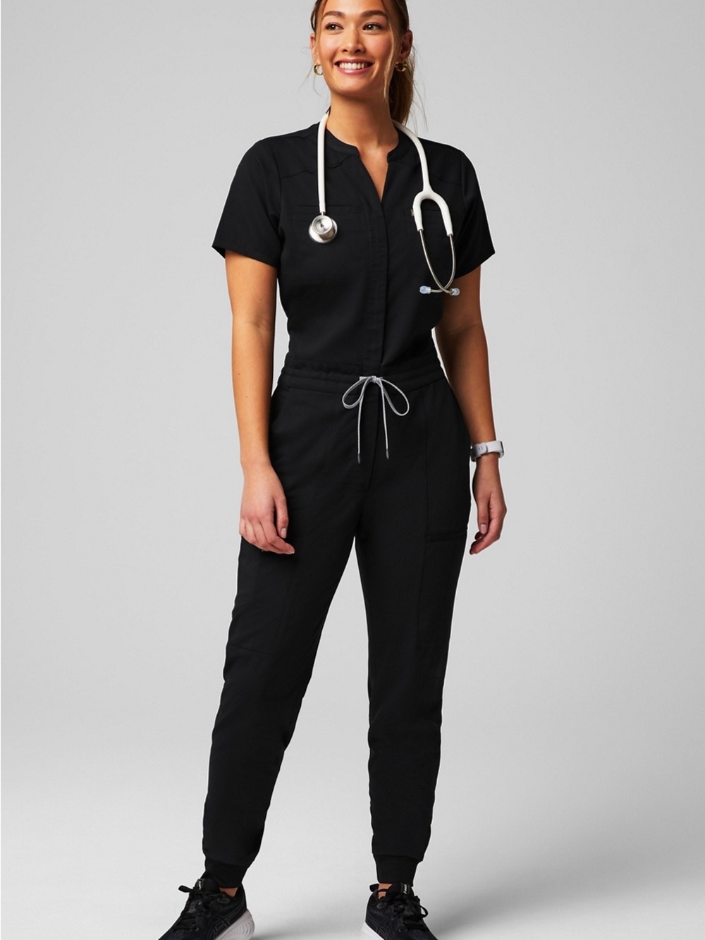 Fabletics Black Women's scrub Medical Jumpsuit